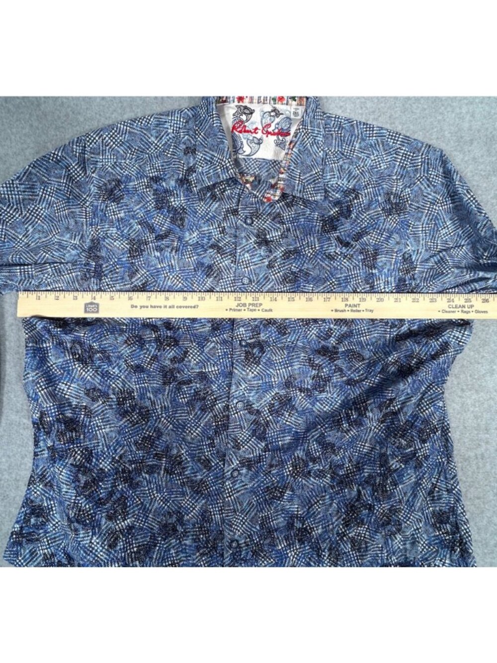 Robert Graham Byzantine Shirt Men's 2XL Blue Abstract Long Sleeve Flip Cuff - Picture 5 of 12